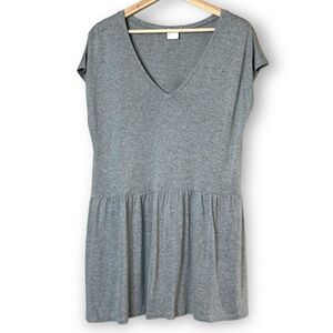 DES PETITS HAUTS Tunic / Mini Dress Cap Sleeves Drop Waist Fabric Made in France